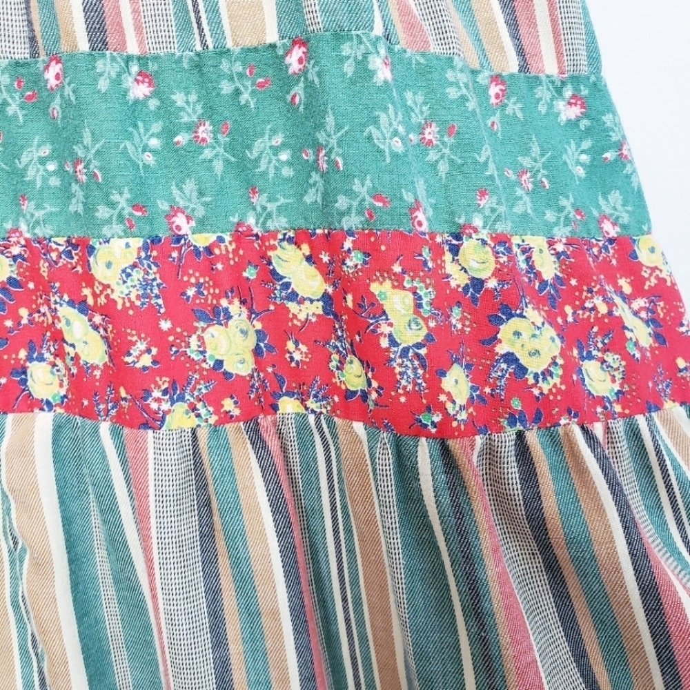 *Last Chance* Vintage Smocked Tiered Floral Midi Dress Boho Cottagecore - Picture 13 of 16